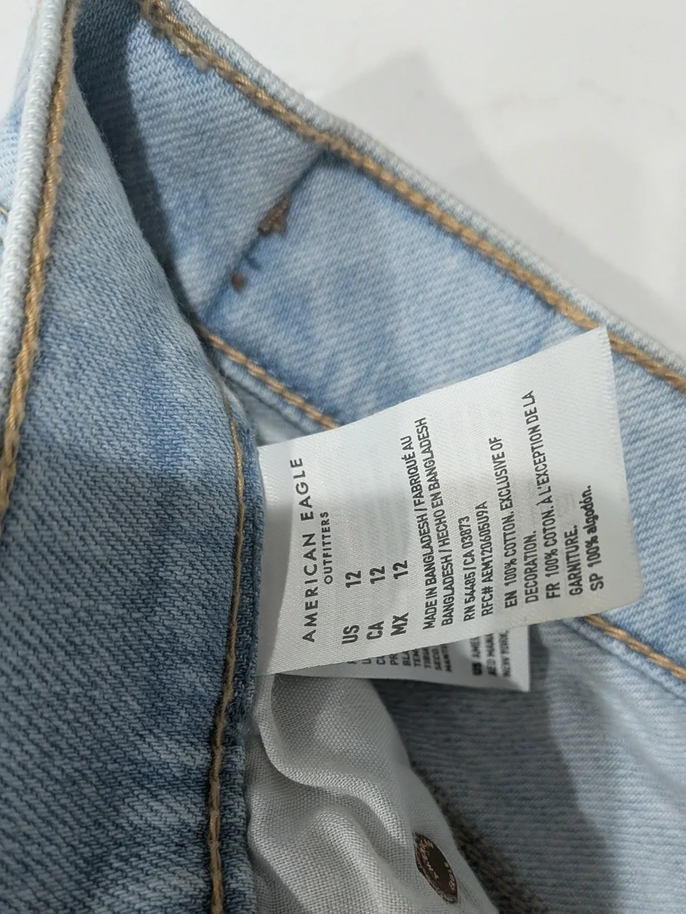 American Eagle Outfitters Light Blue Distressed Denim Cutoff Shorts - Picture 4 of 6